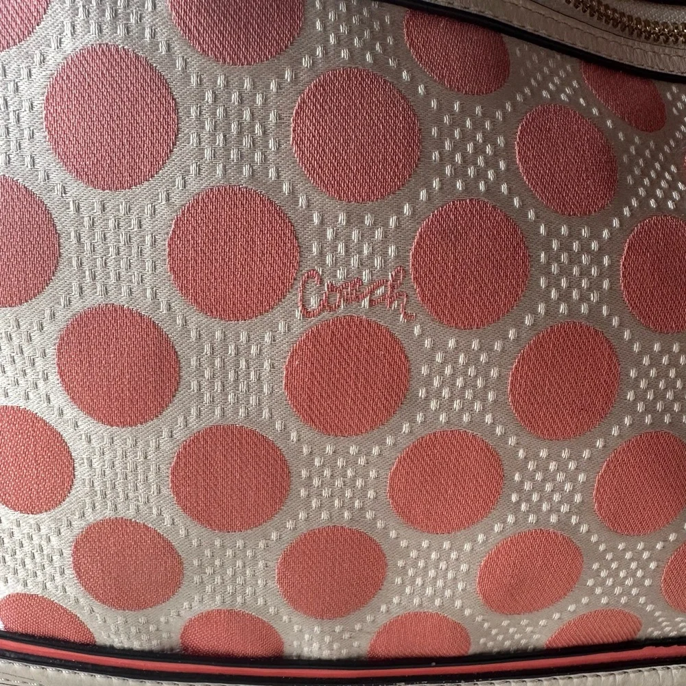 COACH Signature Poppy C Dot Hallie Tote
